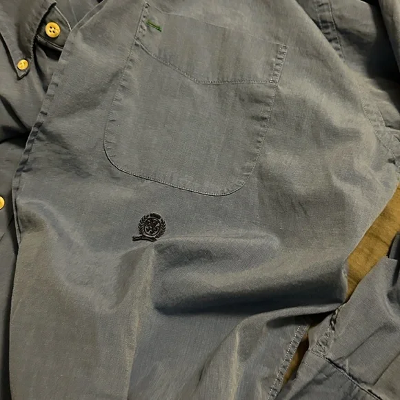 Tommy Hilfiger  Blue Button-Down Shirt Size L EUC - Picture 6 of 7